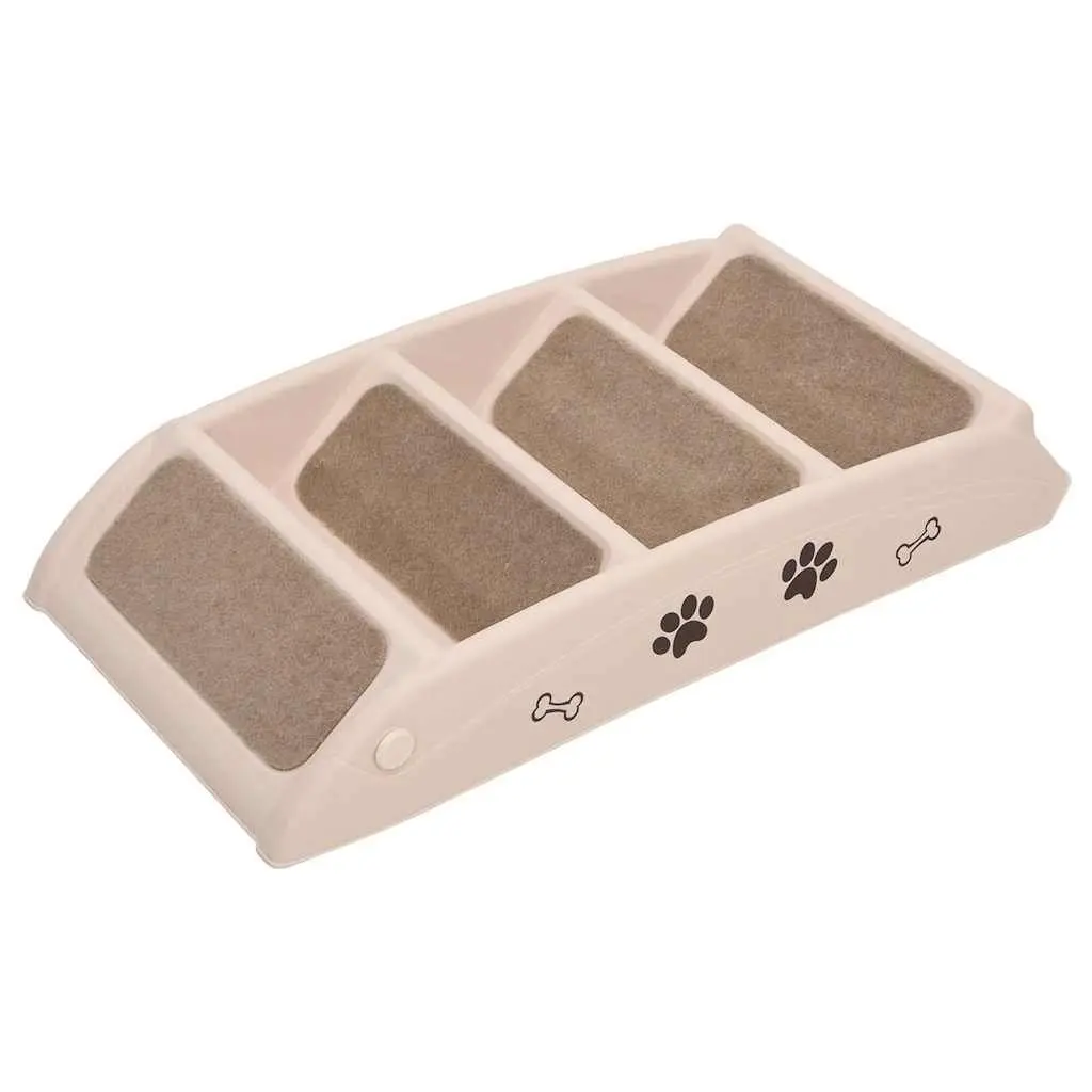 Folding Pet Stairs Steps Ramp for Small Large Dogs Cats Bed Sofa Access Cream