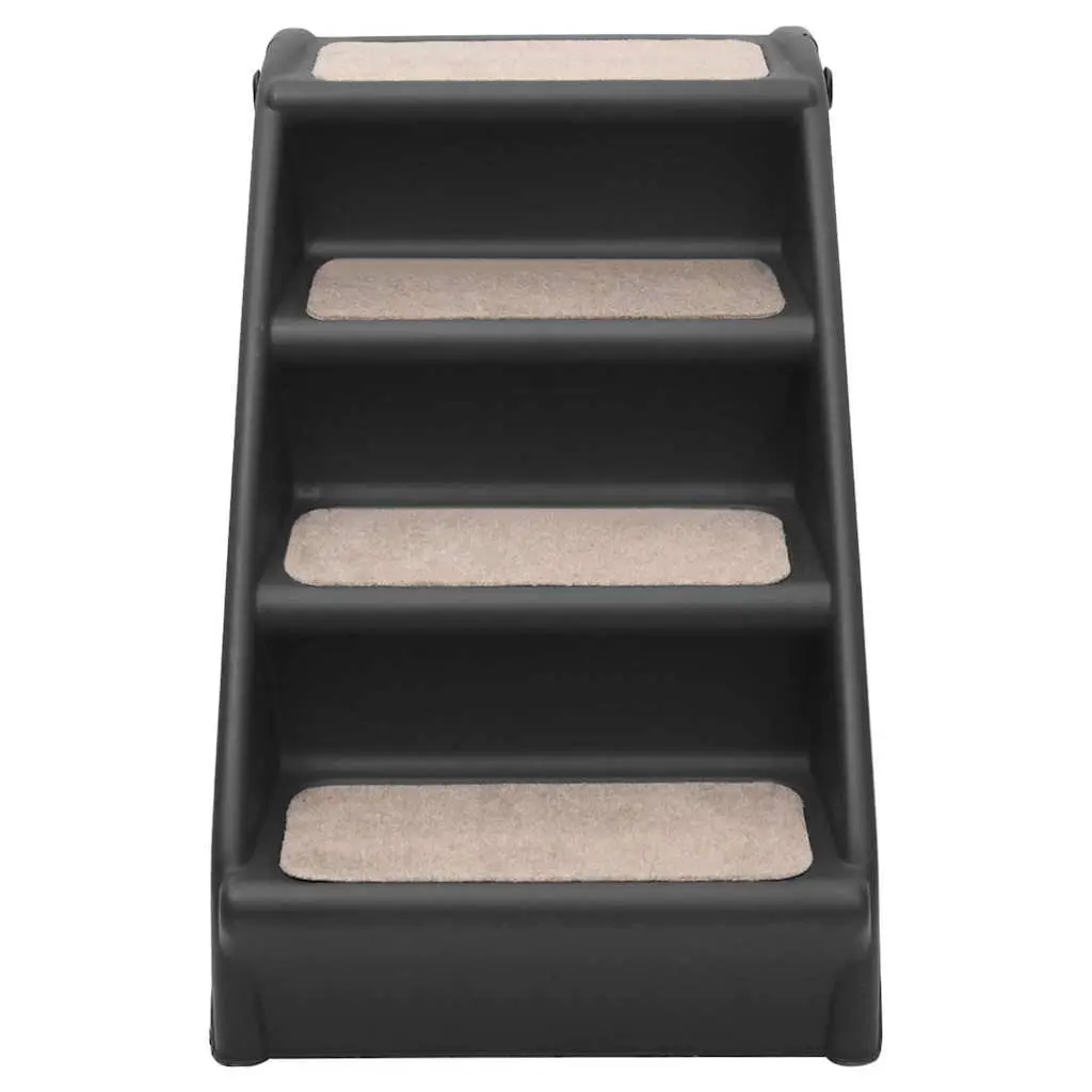 Folding Pet Stairs Black Lightweight Portable Access Ramp for Small and Large Dogs and Cats
