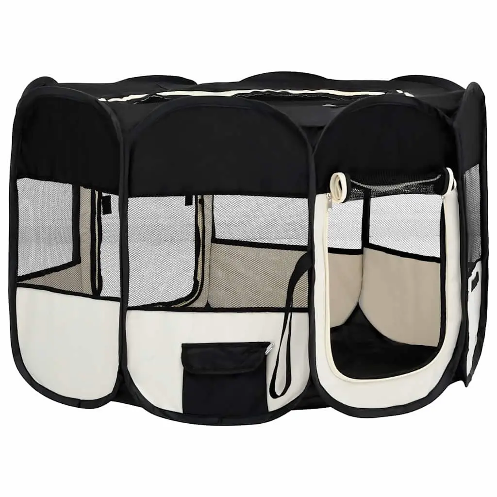 Dog Playpen Steel 110 x 110 x 58 cm Black