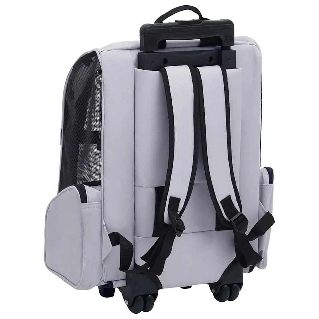 Grey Foldable Pet Trolley Carrier for Small Pets