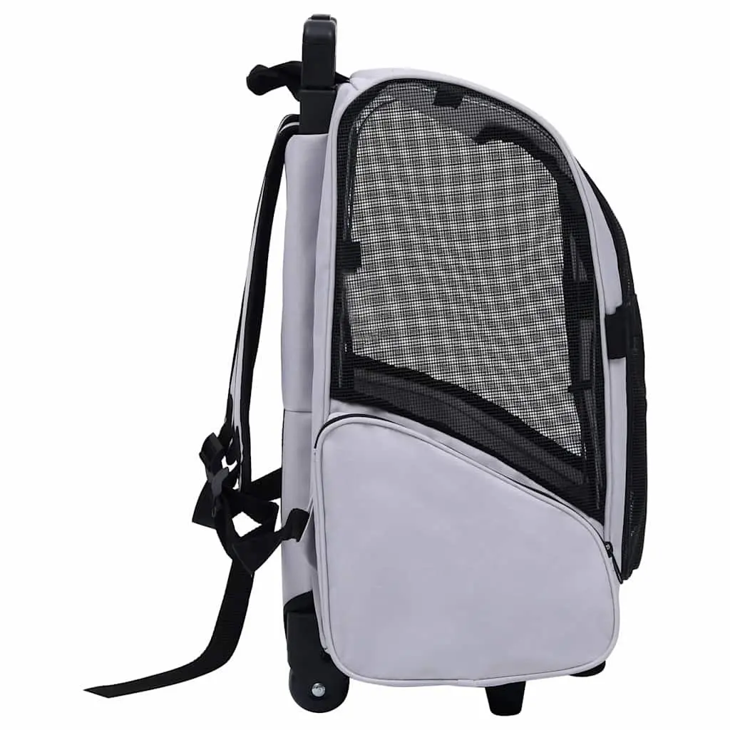 Grey Foldable Pet Trolley Carrier for Small Pets