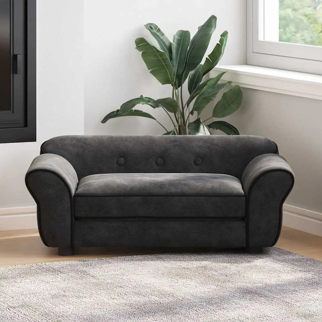 Dog Sofa Bed Plush Cushion Black Small Animals Cats