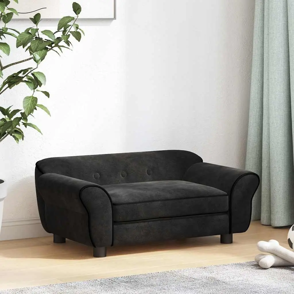 Dog Sofa Bed Plush Cushion Black Small Animals Cats