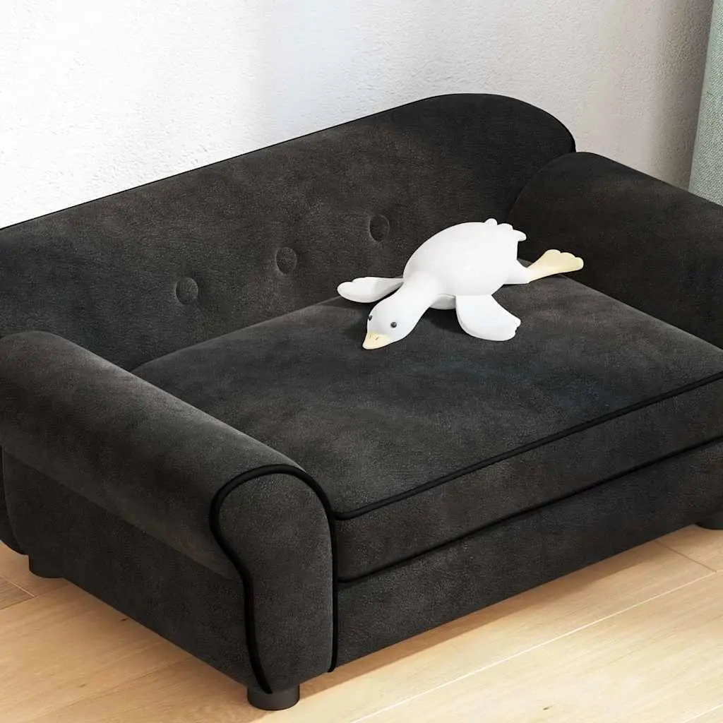 Dog Sofa Bed Plush Cushion Black Small Animals Cats