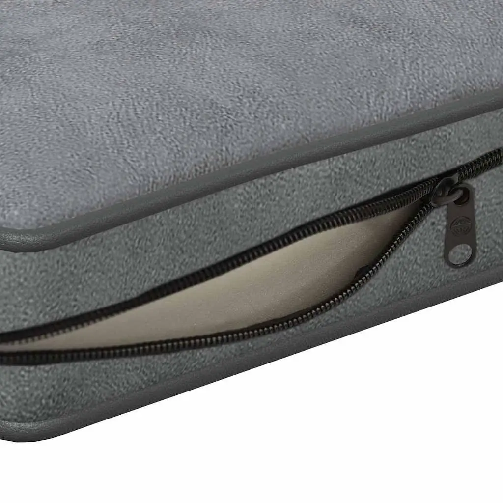 Pet Bed Wooden Frame Cushion Grey Small Dogs Cats 72x45x30cm Plush Sofa