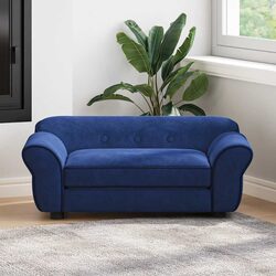 Comfortable Blue Plush Dog Sofa Bed for Pets
