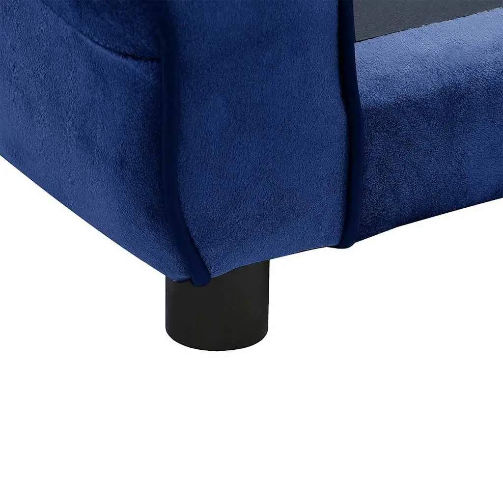 Dog Sofa Bed Plush Wooden Frame Blue Small Animals Cats Washable Cover