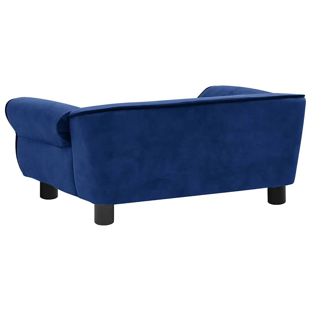Dog Sofa Bed Plush Wooden Frame Blue Small Animals Cats Washable Cover