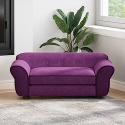 Plush Dog Sofa Pet Bed with Durable Wooden Frame