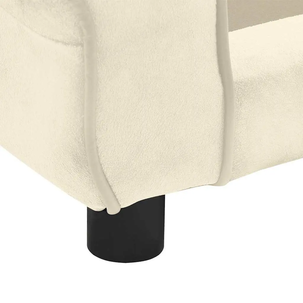 Dog Sofa Plush Cream 72 x 45 x 30 cm Washable Cover
