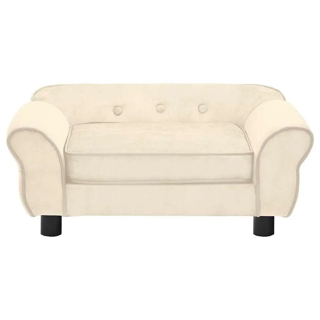 Dog Sofa Plush Cream 72 x 45 x 30 cm Washable Cover