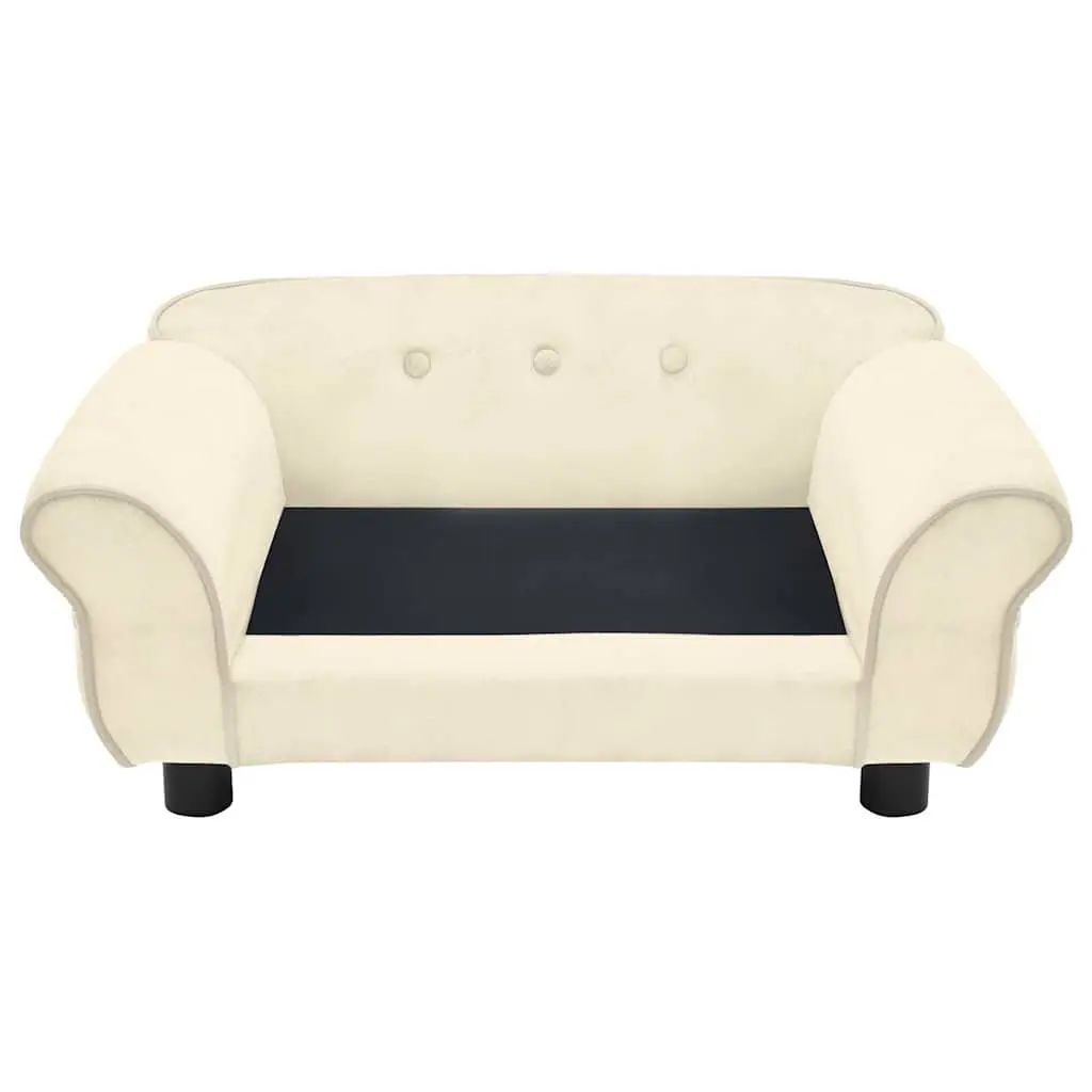 Dog Sofa Plush Cream 72 x 45 x 30 cm Washable Cover