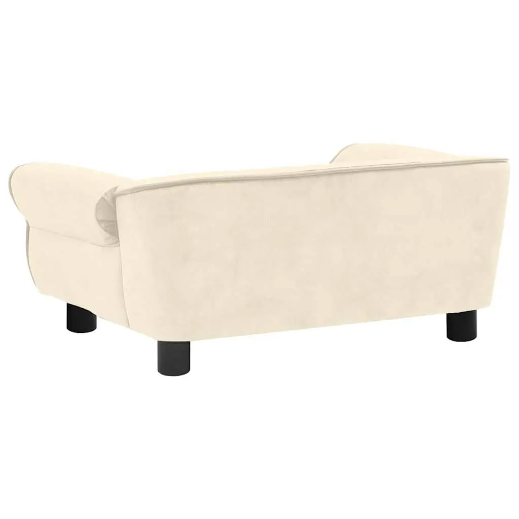 Dog Sofa Plush Cream 72 x 45 x 30 cm Washable Cover