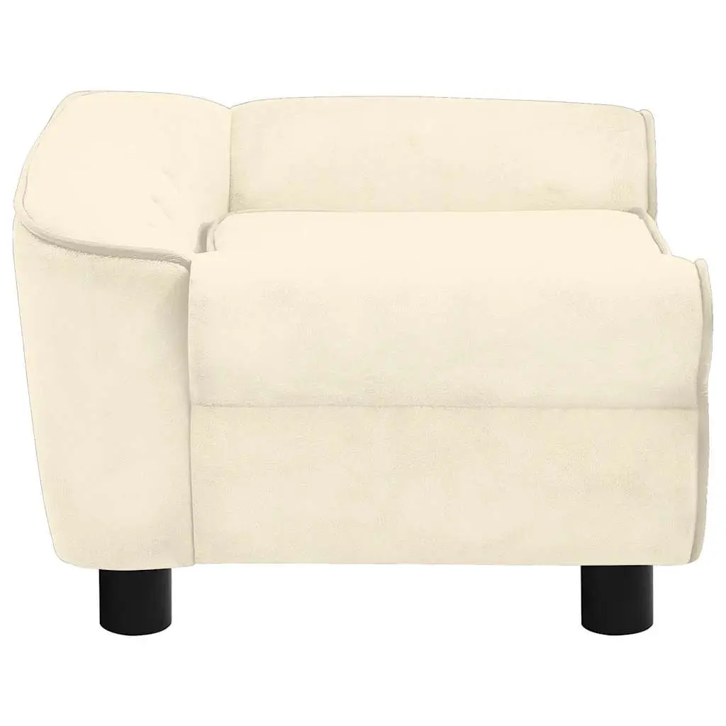 Dog Sofa Plush Cream 72 x 45 x 30 cm Washable Cover