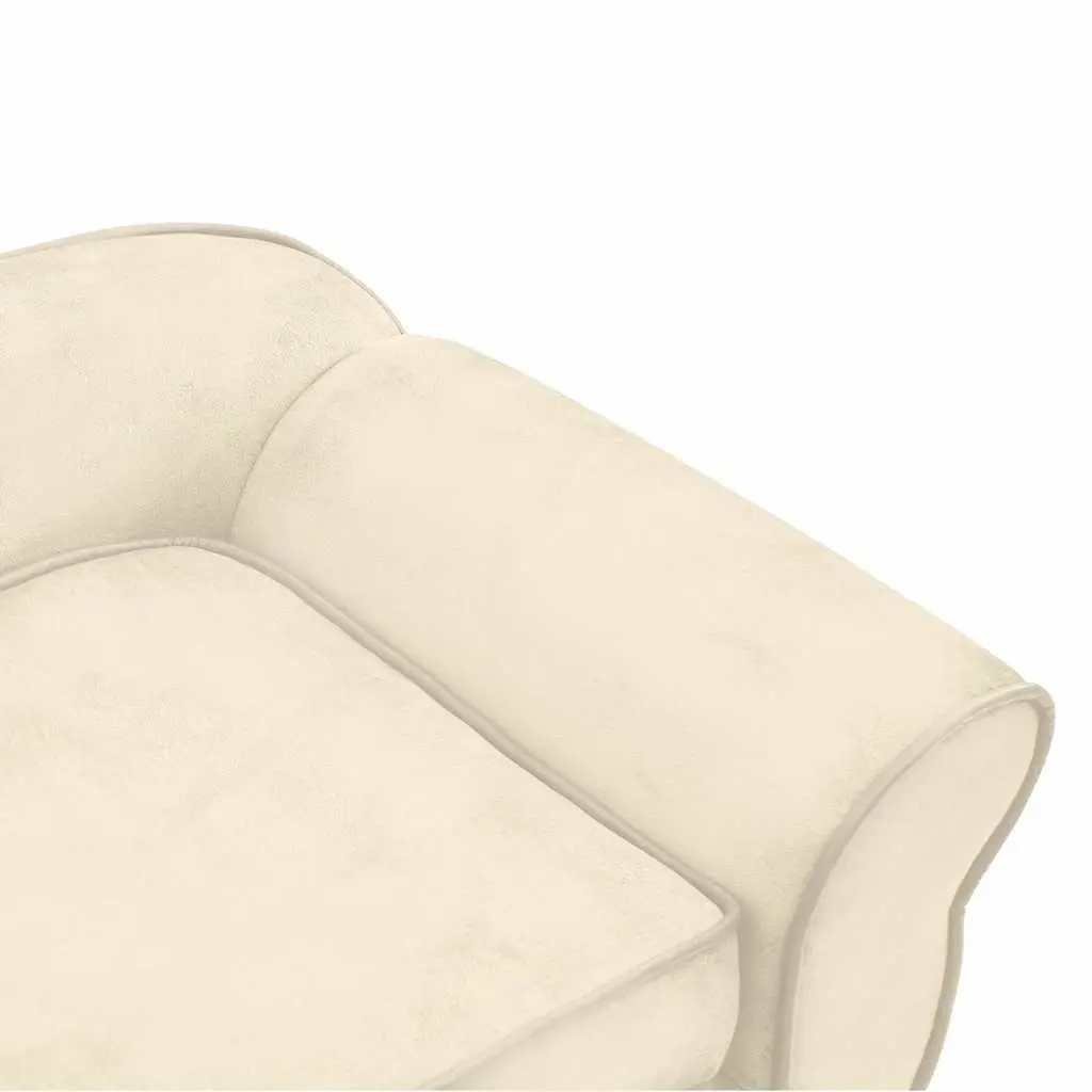 Dog Sofa Plush Cream 72 x 45 x 30 cm Washable Cover