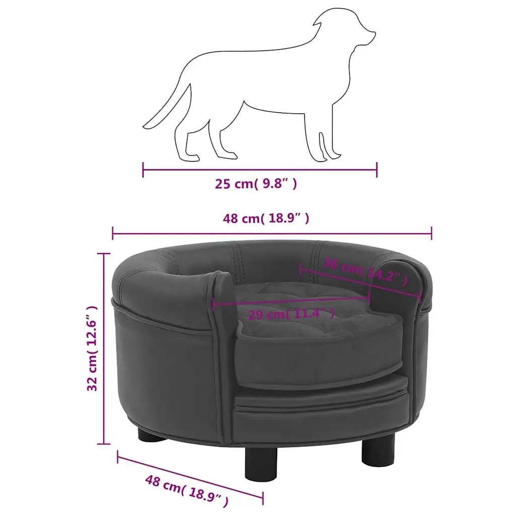 Dog Sofa Pet Bed for Small Animals in Grey