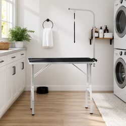 Dog Grooming Table Adjustable Height Stainless Steel Arm Foldable Pet Groomer