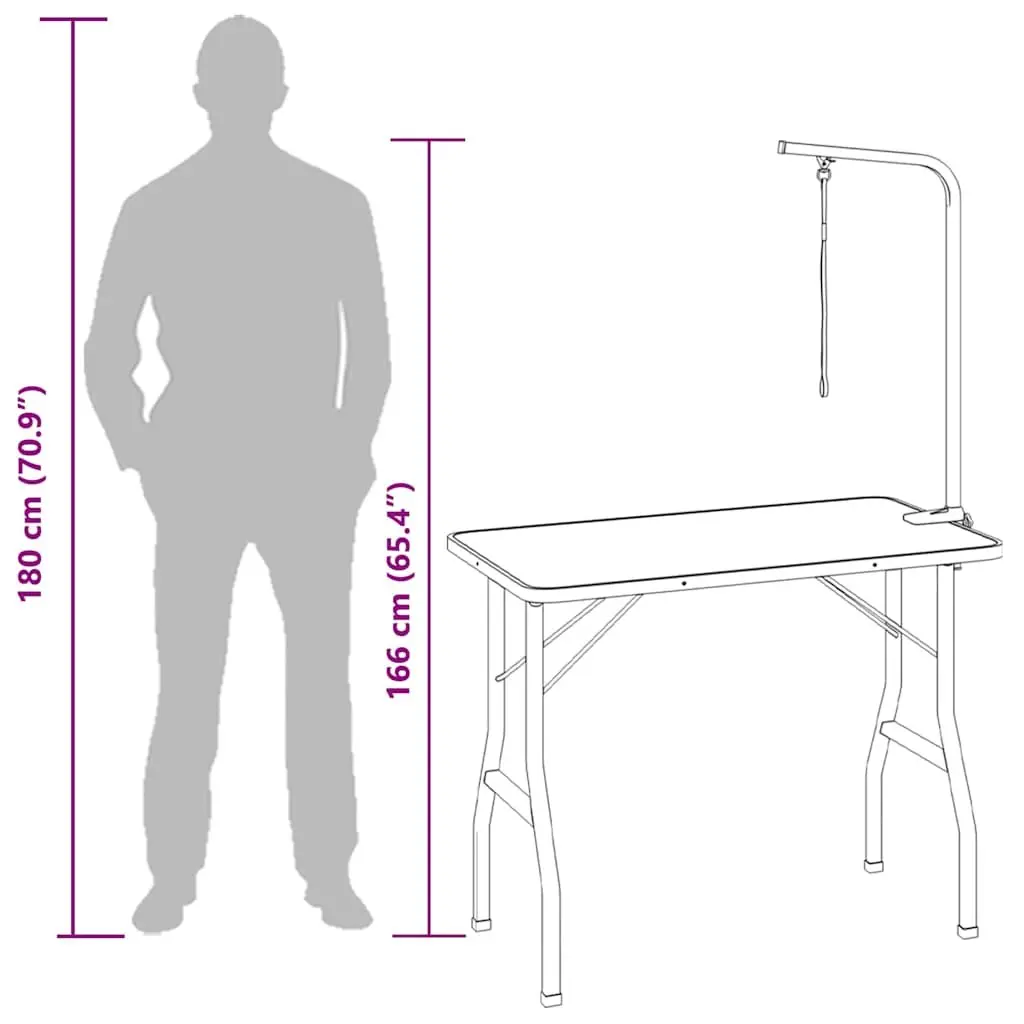 Adjustable Dog Grooming Table with Stainless Steel Arm
