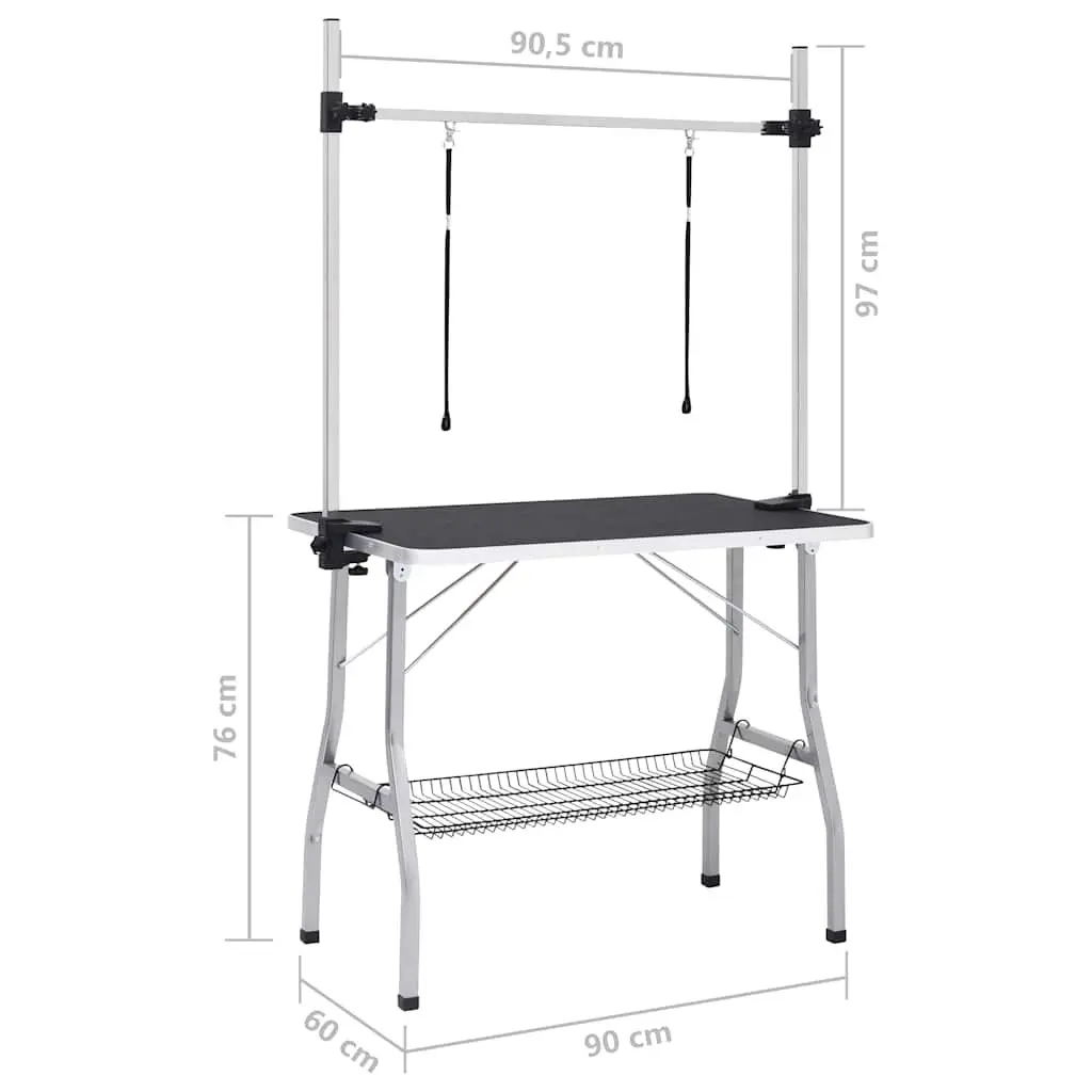 Adjustable Height Dog Grooming Table with Storage