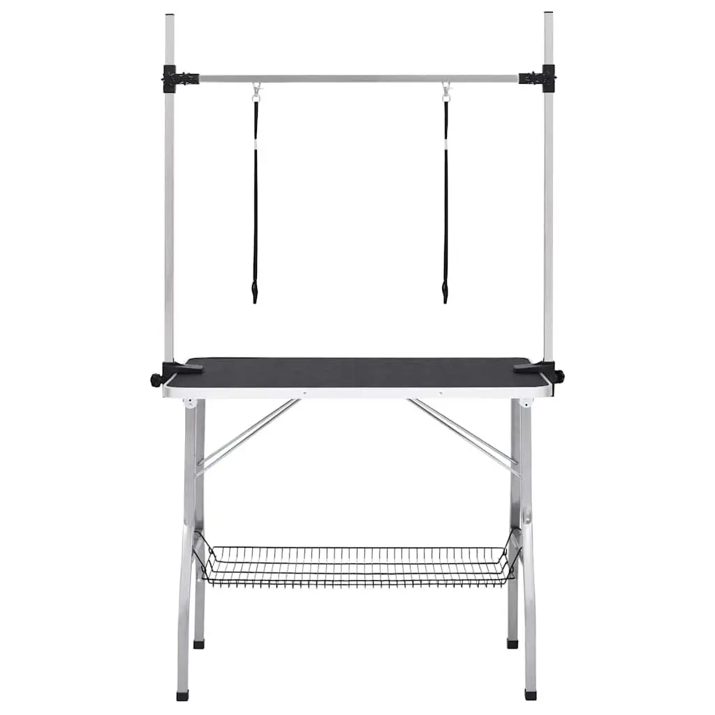 Adjustable Height Dog Grooming Table with Storage