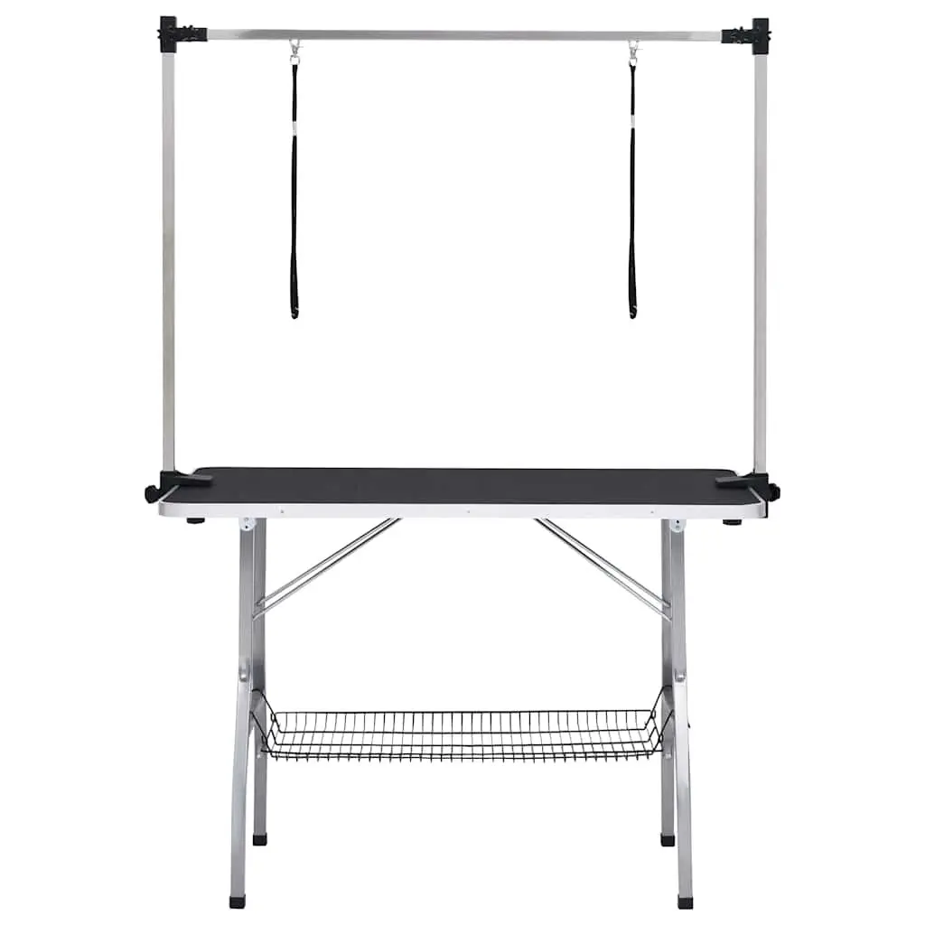 Adjustable Height Foldable Dog Grooming Table with Loops