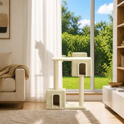 High-Quality Cat Tree Scratching Post in Cream - 60cm