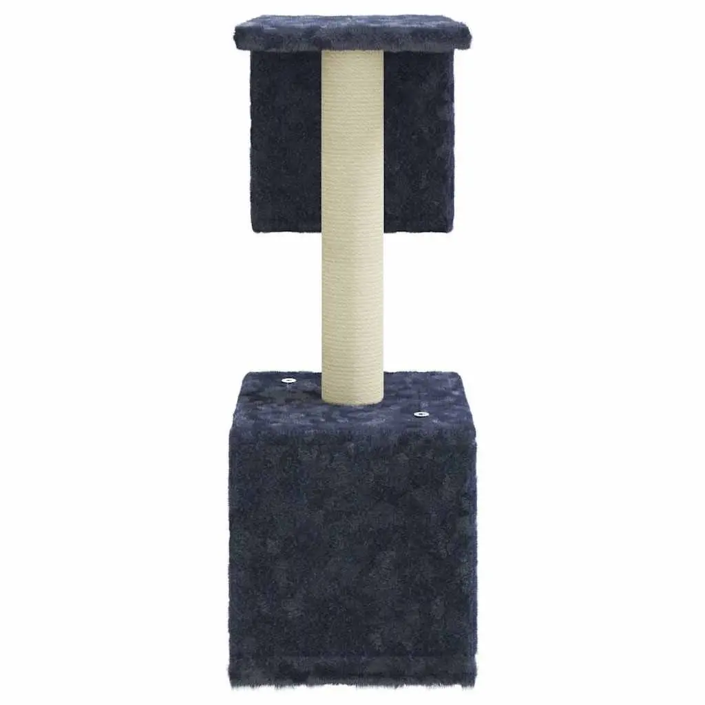 Dark Grey Cat Tree with Scratching Post and Platforms