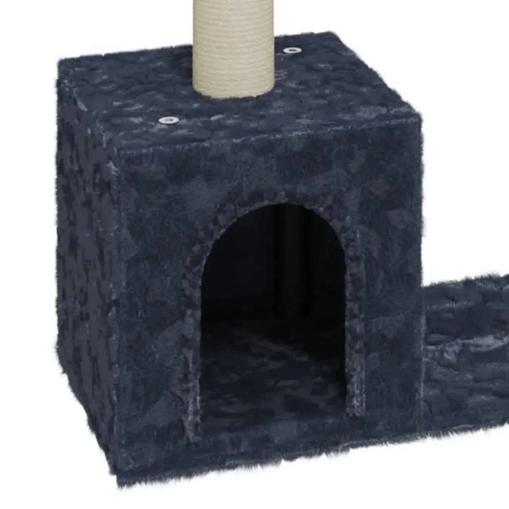 Dark Grey Cat Tree with Scratching Post and Platforms