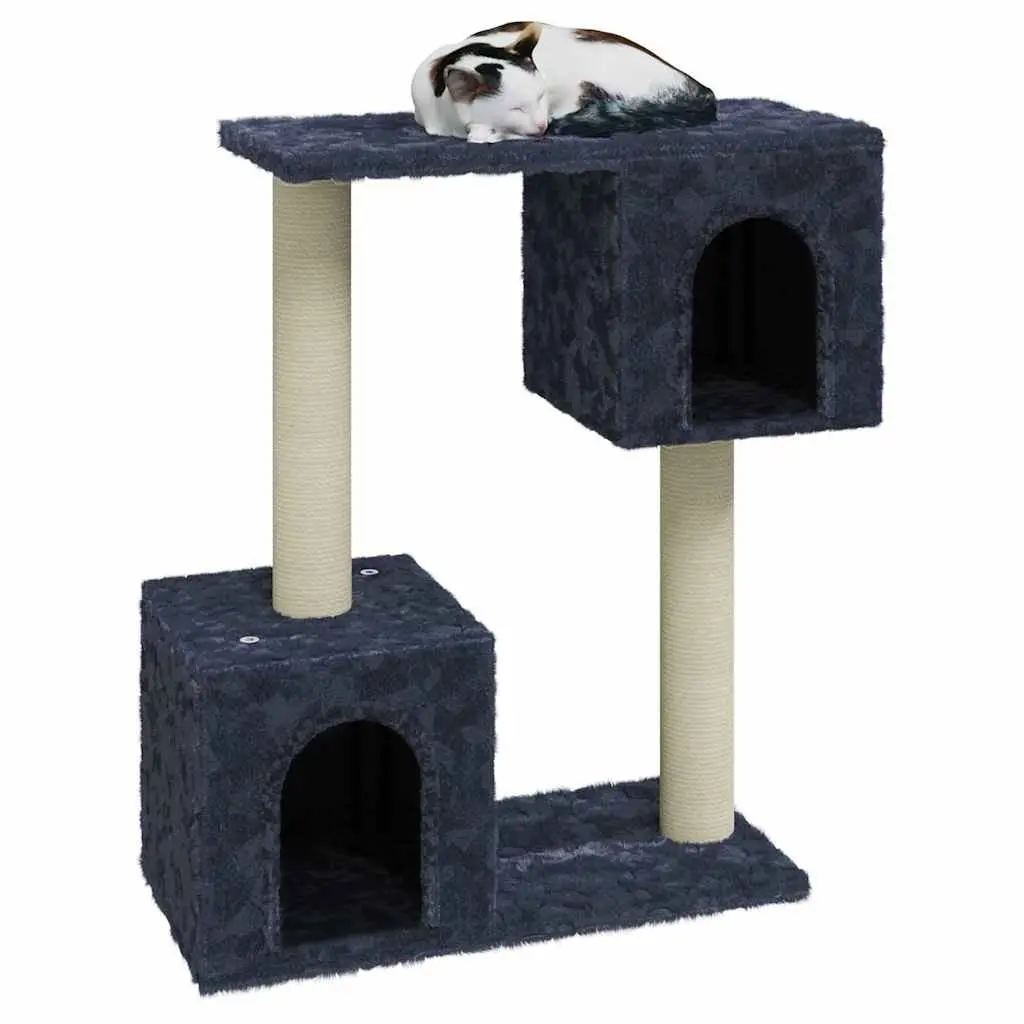 Dark Grey Cat Tree with Scratching Post and Platforms