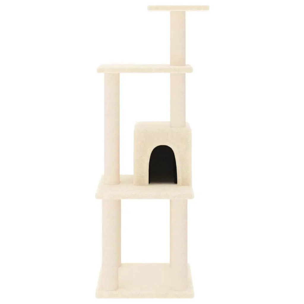 Cat Tree Scratching Post Climbing Activity Centre Perch Rest Cream 105cm