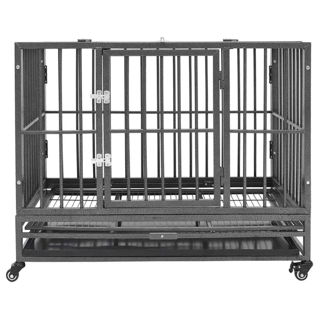 Dog Cage Steel Frame 102x72x85cm Black