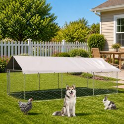 Sturdy Steel Mesh Dog Kennel with Roof Silver 400x200x150cm