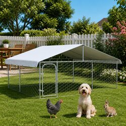 Large Outdoor Dog Kennel with Roof for Safety and Comfort