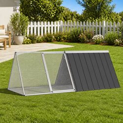 Durable Anthracite Galvanised Steel Rabbit Cage Hutch