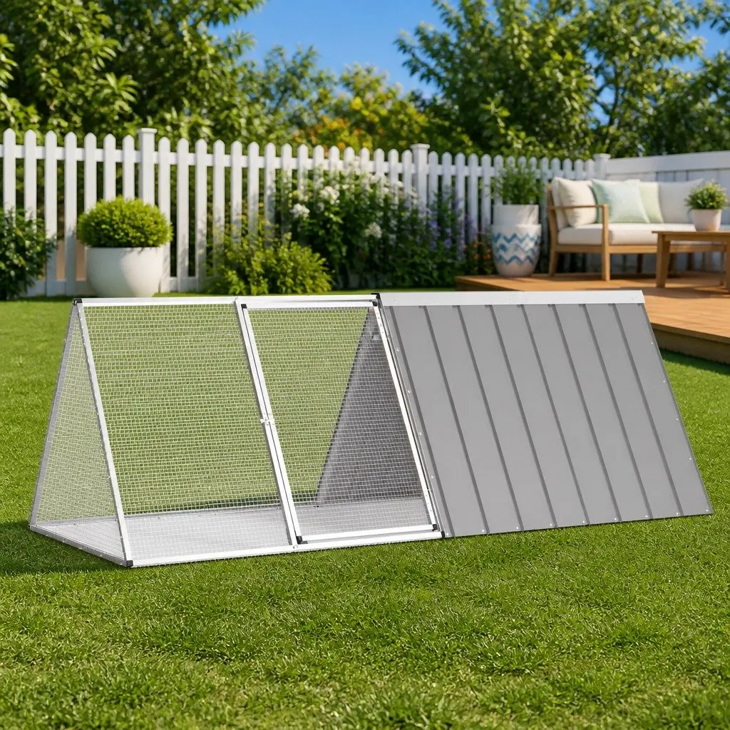 Galvanised Steel Rabbit Cage Outdoor Hutch for Small Pets