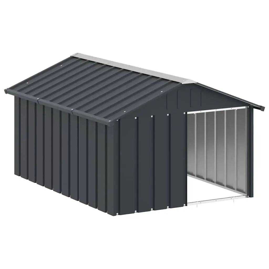 Dog House Galvanised Steel Outdoor Shelter 1165 x 1530 x 815 mm Anthracite