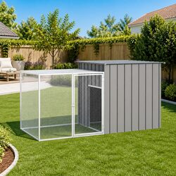 Galvanised Steel Chicken Cage for Small Animals Grey