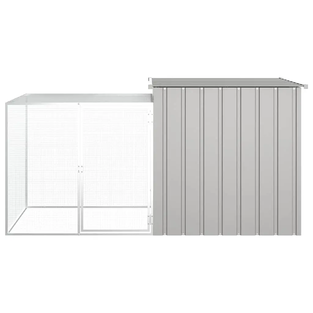 Chicken Cage Galvanised Steel 200 x 91 x 100 cm Grey