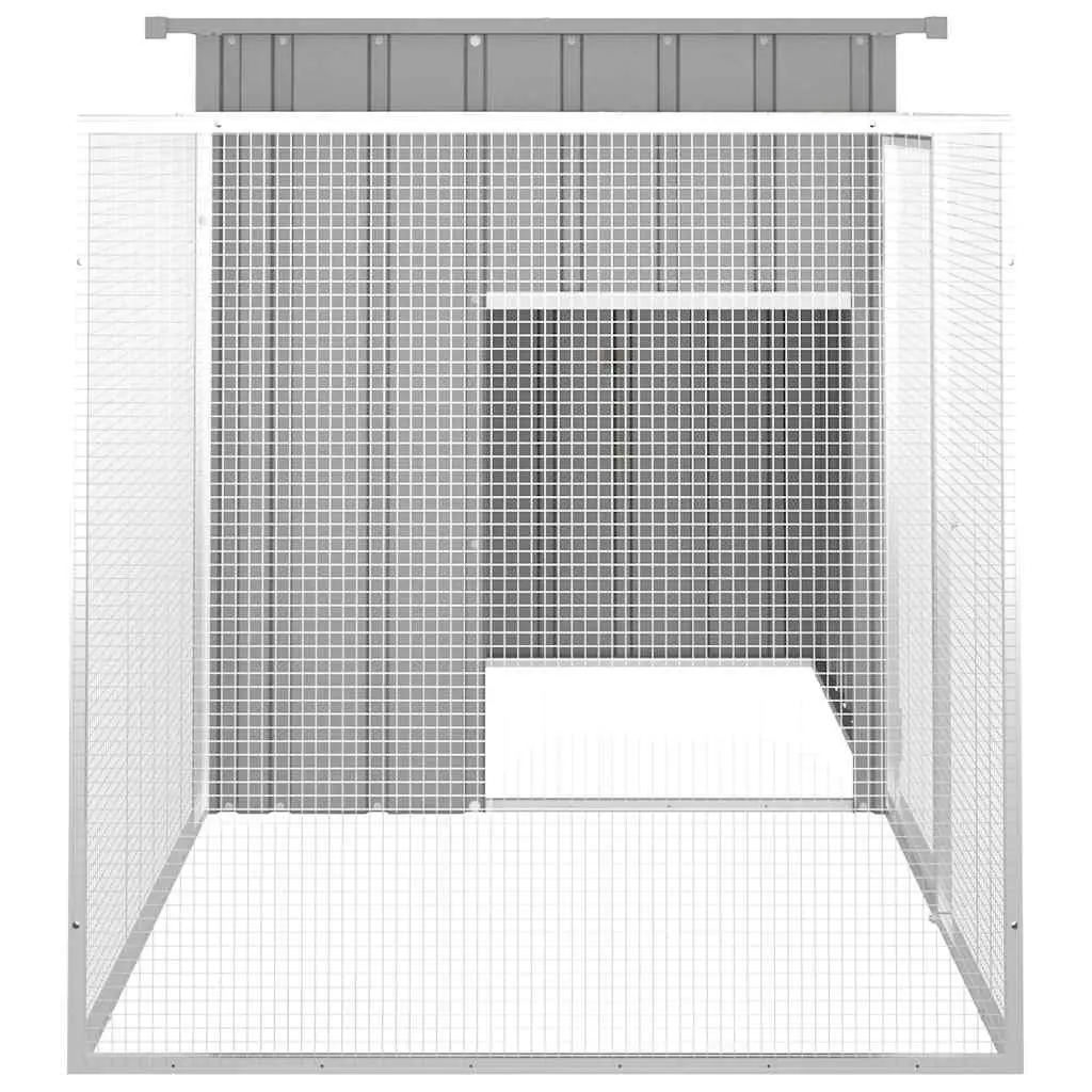 Chicken Cage Galvanised Steel 200 x 91 x 100 cm Grey