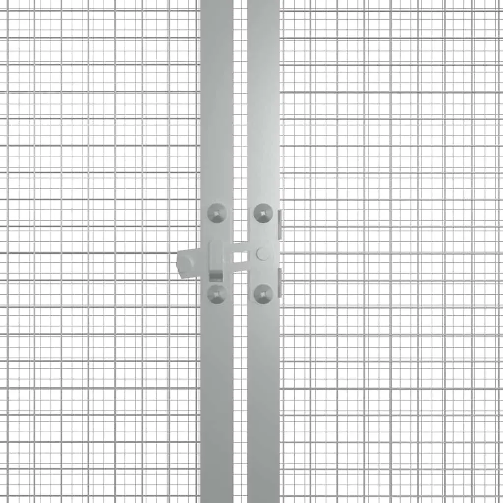Chicken Cage Galvanised Steel 200 x 91 x 100 cm Grey
