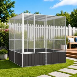 Large Outdoor Bird Cage Aviary in Durable Anthracite