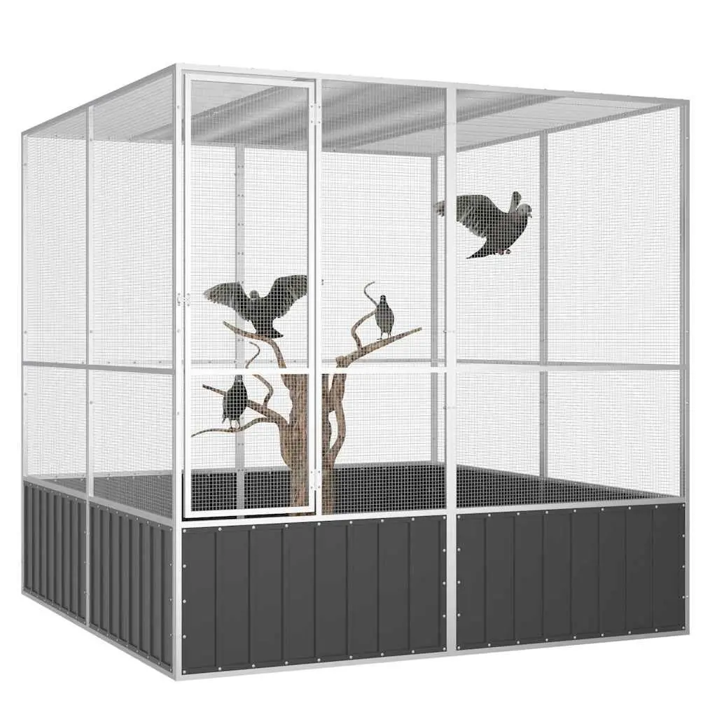Large Outdoor Bird Cage Aviary in Durable Anthracite