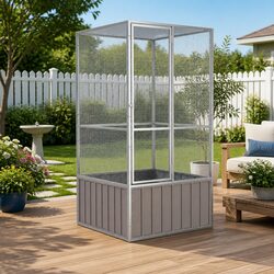 Large Grey Bird Cage with Galvanised Steel Frame