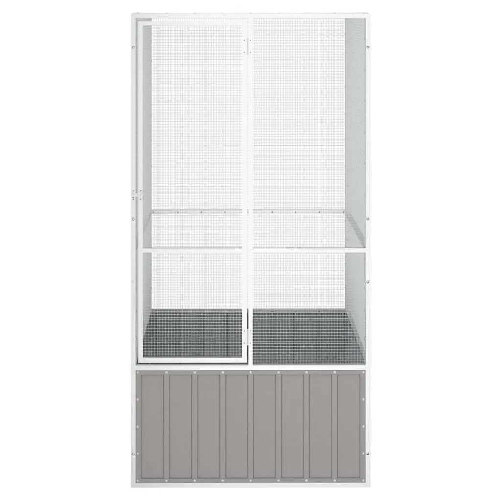 Large Grey Bird Cage with Galvanised Steel Frame