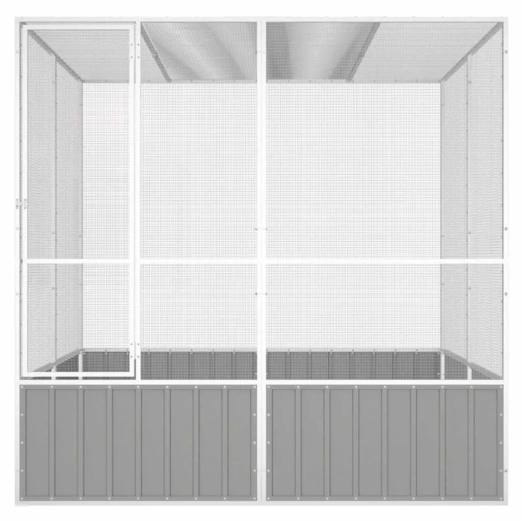 Large Grey Bird Cage with Galvanised Steel Frame