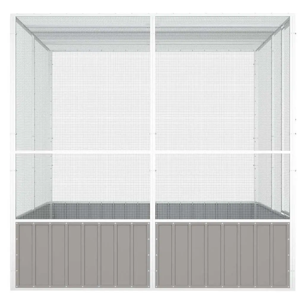 Large Grey Bird Cage with Galvanised Steel Frame