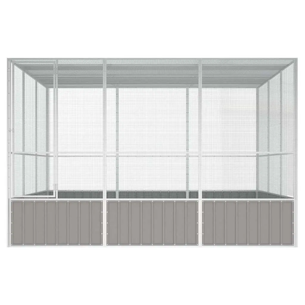 Large Grey Bird Cage with Galvanised Steel Frame
