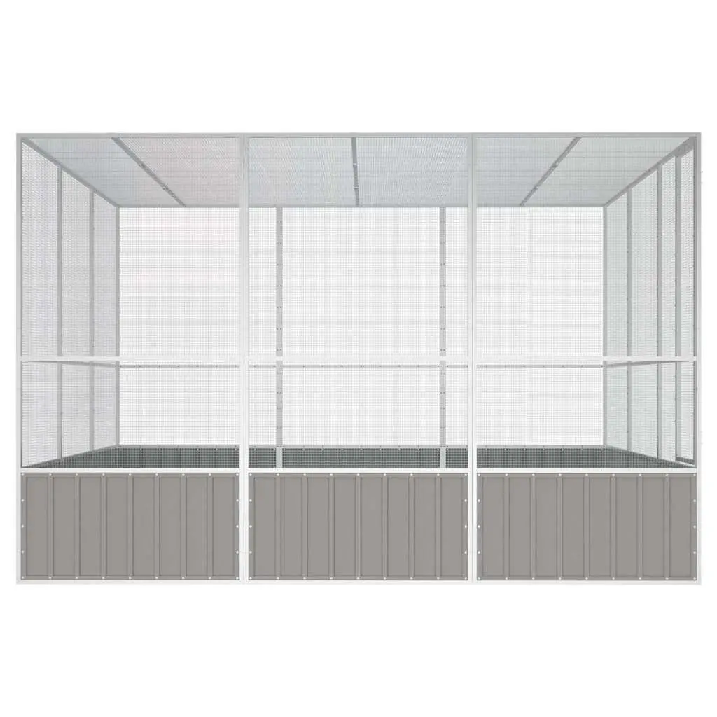 Large Grey Bird Cage with Galvanised Steel Frame