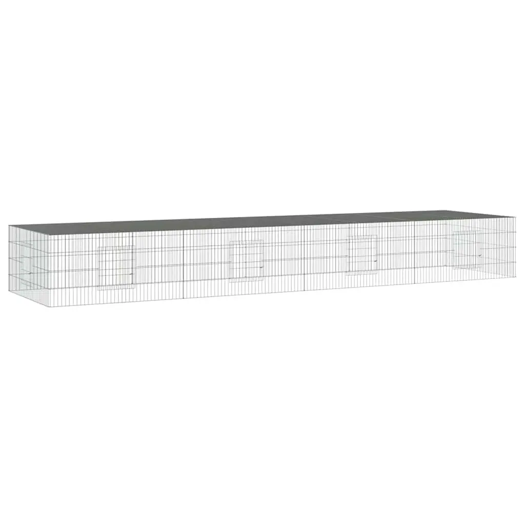 4-Panel Rabbit Cage for Small Pets, Silver 433cm