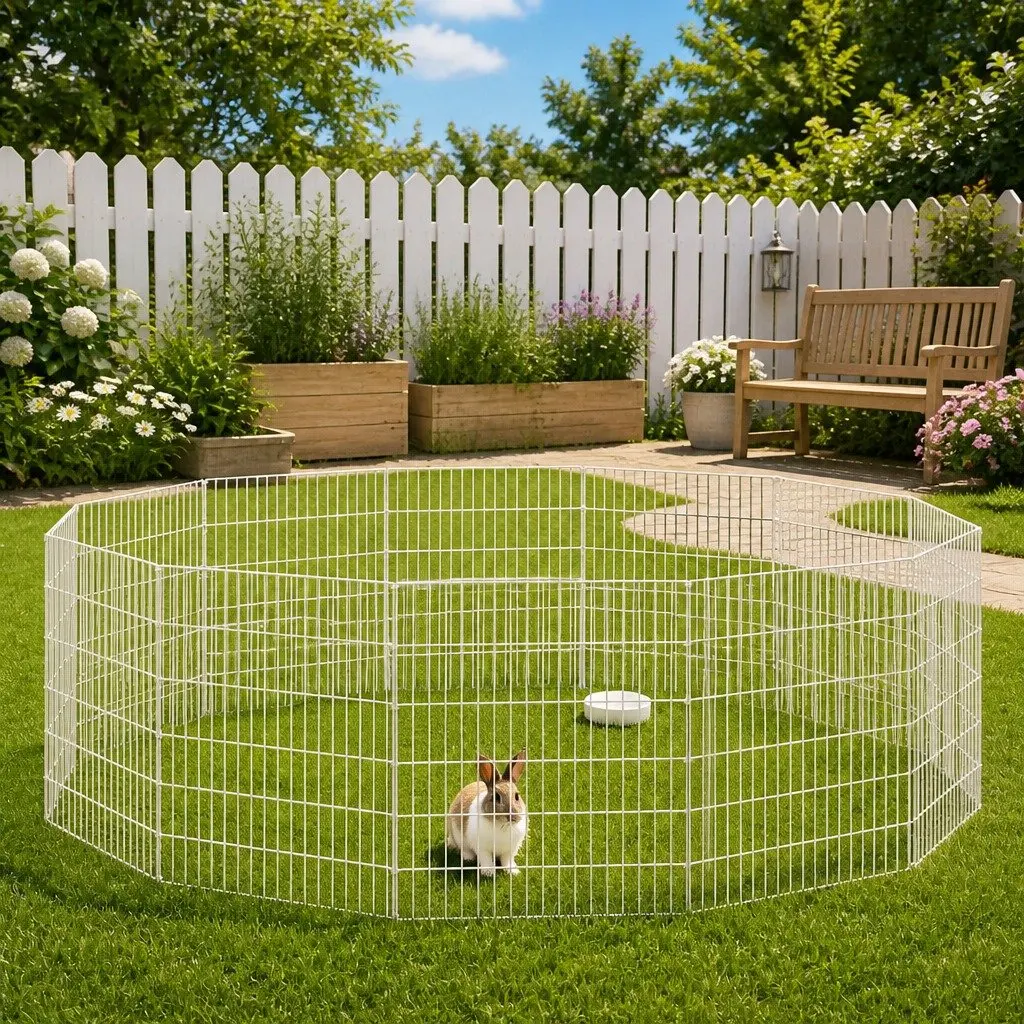 12-Panel Small Animal Pen for Pet Exercise